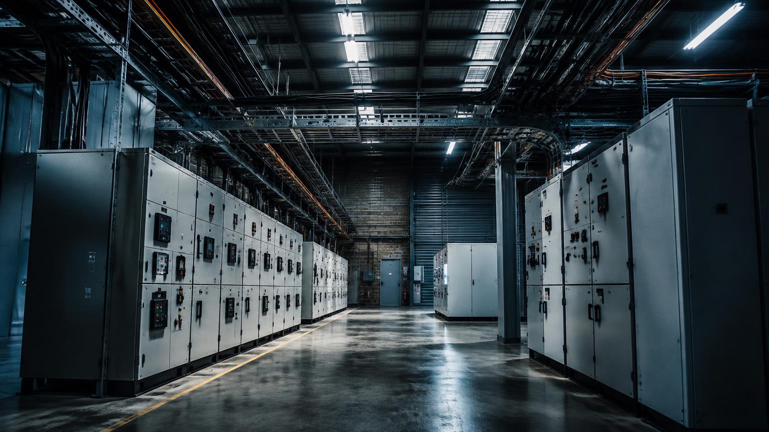 Industrial electrical switchgear room